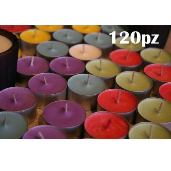 Trade Shop - Set 120 Pezzi Candele Colorate Assortite Profumate Fragranza  Tealight Lumini