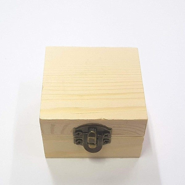 Trade Shop - Scatole Baule Scatola 2 Pezzi Legno 64883 Quadrato Portagioie  5.5x5.5x4 Cm