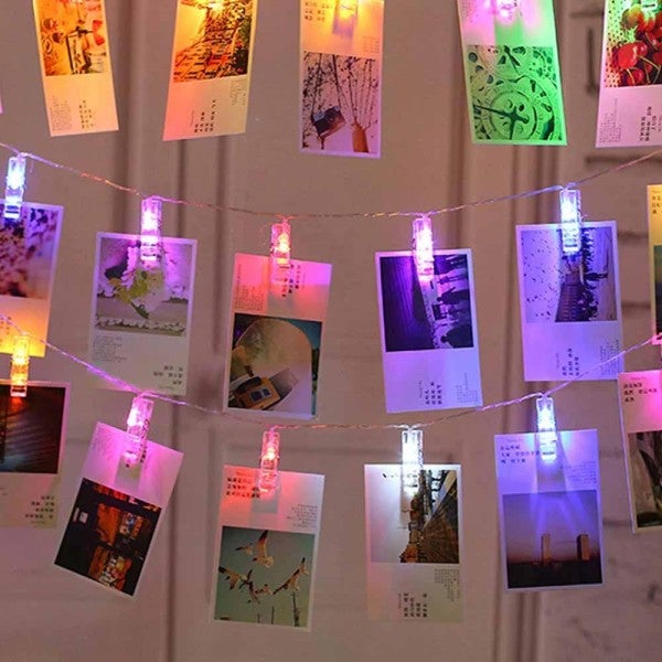 Trade Shop - Catena Luminosa 10 Mollette Led Ghirlanda Stringa Per  Appendere Foto Multicolor