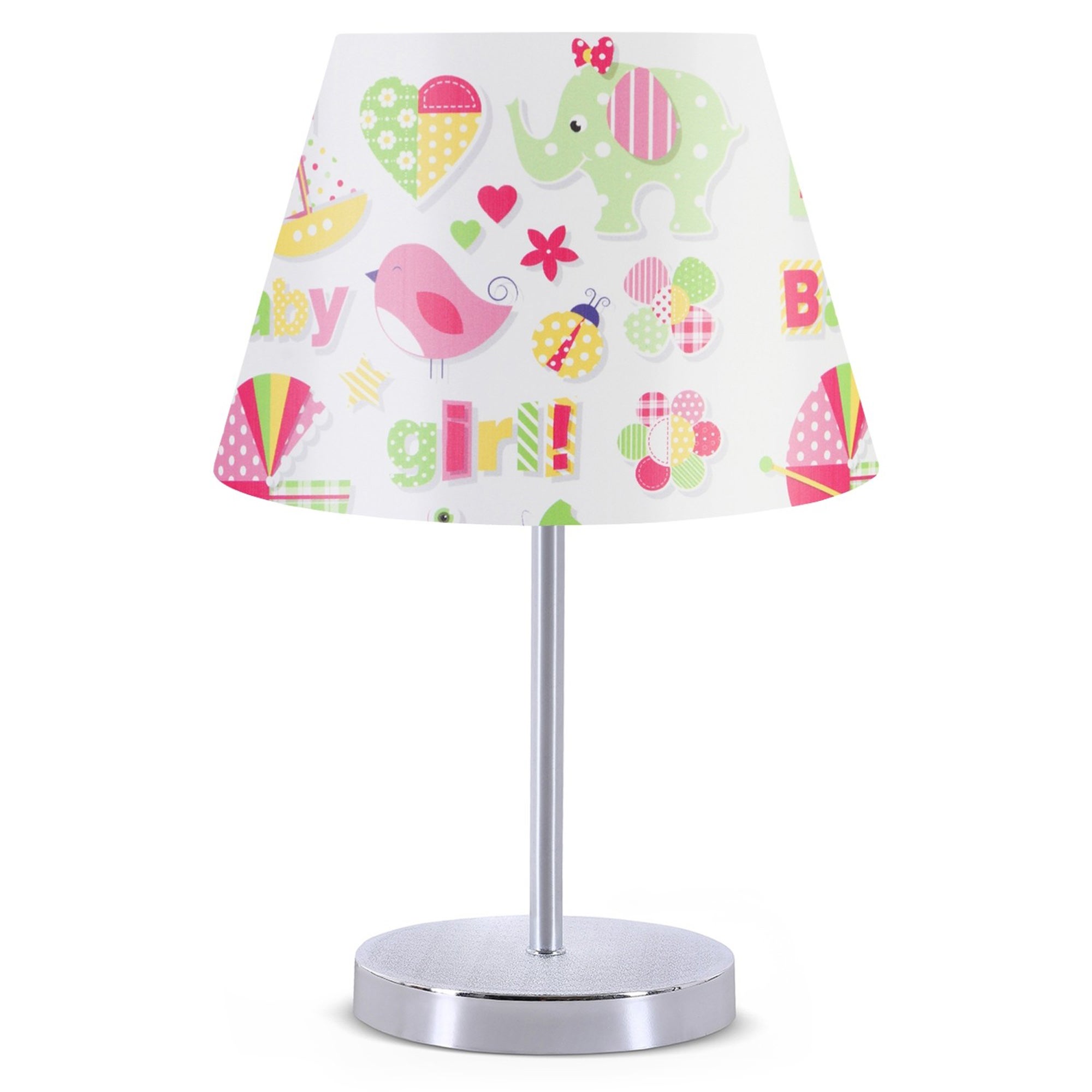 Lámpara de noche 37cm. blanco/rosa. tipo e27 ip20 max 60w (incandescente) max 20-25w (bajo consumo) max 9-15w (led)