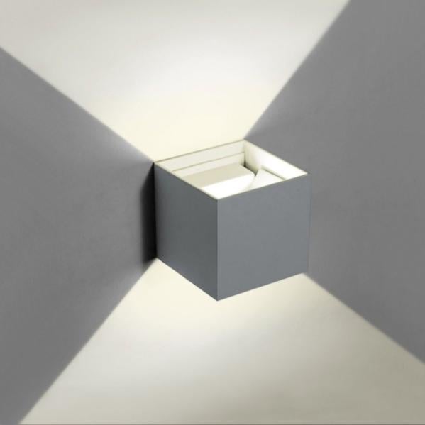 Applique Doppio Nero Cubo Led 6W Luce Regolabile IP65 Faretto A Muro Parete Fredda Bianca 6500k 58267360 - Foto 11