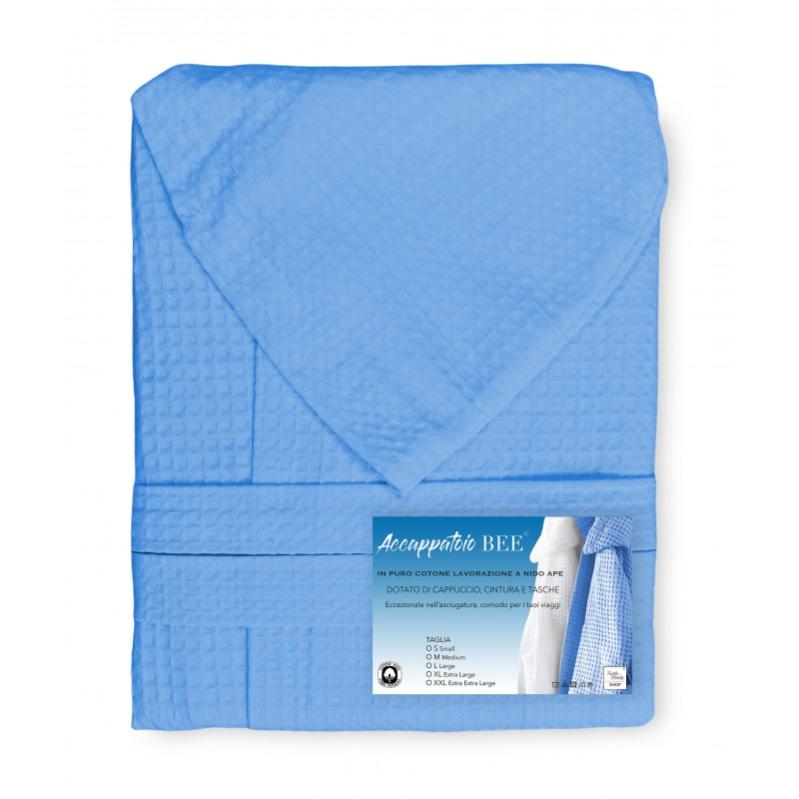 Accappatoio Nido Ape In Puro Cotone - Con Cappuccio E Cintura, Adulto, Made In Italy - Foto 11