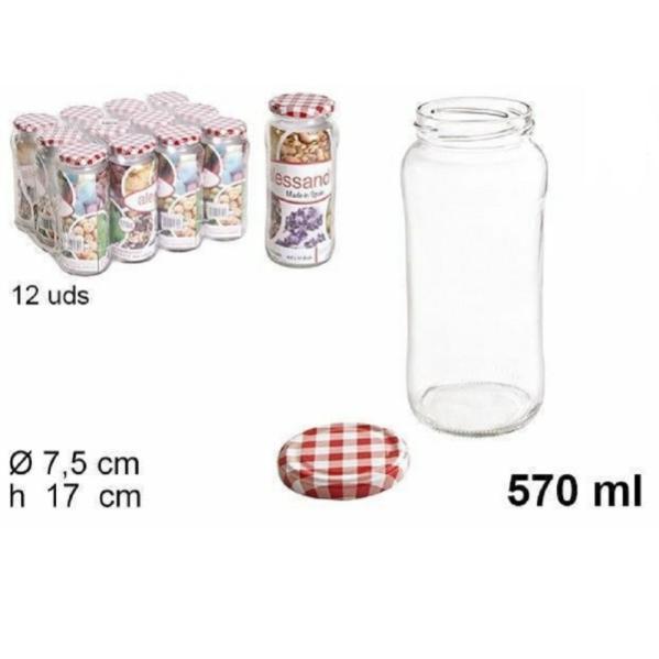 Set 6 Barattoli Di Vetro 5L Con Coperchio Sughero - Vasi Decorativi Per Terrari, Conservazione, Centrotavola - Ø16x30cm - Foto 3