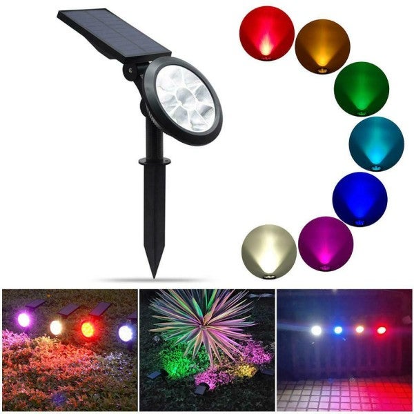 Trade Shop - Faretto A Led Rgb Da Giardino Picchetto Con Pannello Solare  Crepuscolare Wg-092