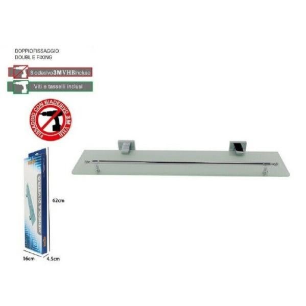 Mensola In Vetro Colorato Colori E Tinte ORO Metal Mensola In Vetro Cm 70x15 Colorglass Con Coppia Di Reggimensola A Becco