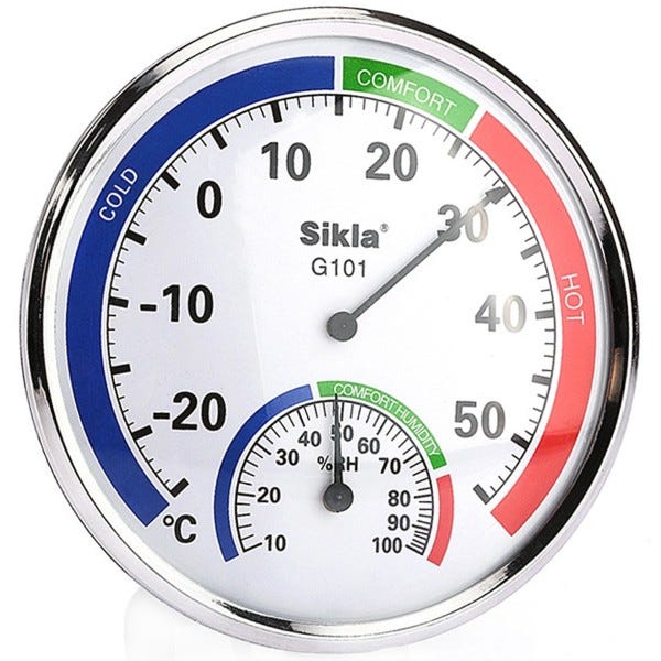Trade Shop - Igrometro Termometro Analogico Interno Esterno Misura  Temperatura Umidita' Casa