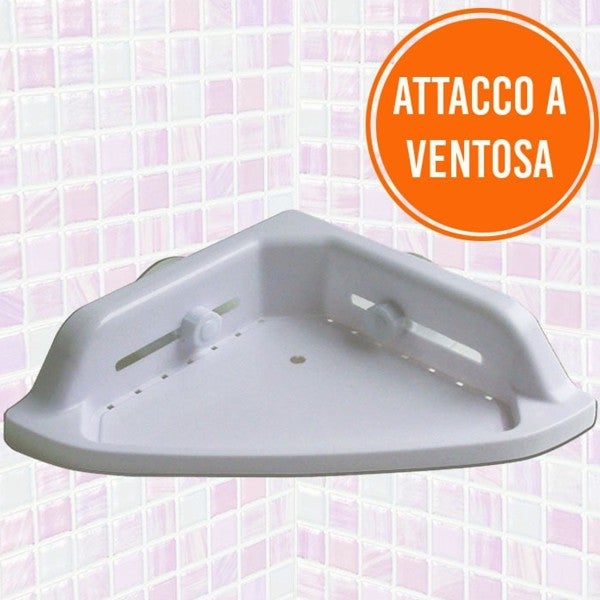 Trade Shop - Mensola Angolare Per Doccia Bagno Portaoggetti Attacco A  Ventosa 21 X 21 Cm