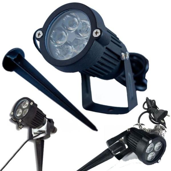Kopp Faretto LED Da Giardino Con Picchetto E Interruttore Crepuscolare – 1 Luce, 6,5W, 400 Lumen, 4000K, IP44, Nero