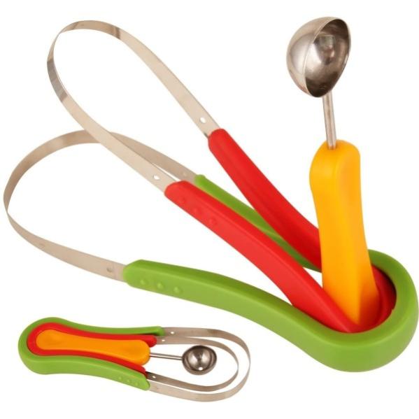 Gazechimp Scavino Per Melone A Doppia Estremità In Acciaio Inox, Cucchiaio Per Frutta Con Manico Sottile, Diametri 0,95 E 1,1 Pollici