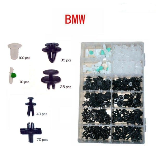 Trade Shop - Set Clip Di Fissaggio Per Auto Bmw Confezione 290 Pezzi  Ricambi Plastica