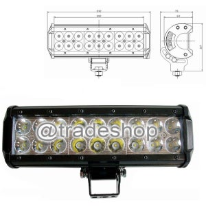 2 fari faretti barra 18w 6 led 6000k ip68 illuminazione auto fuoristrada  moto