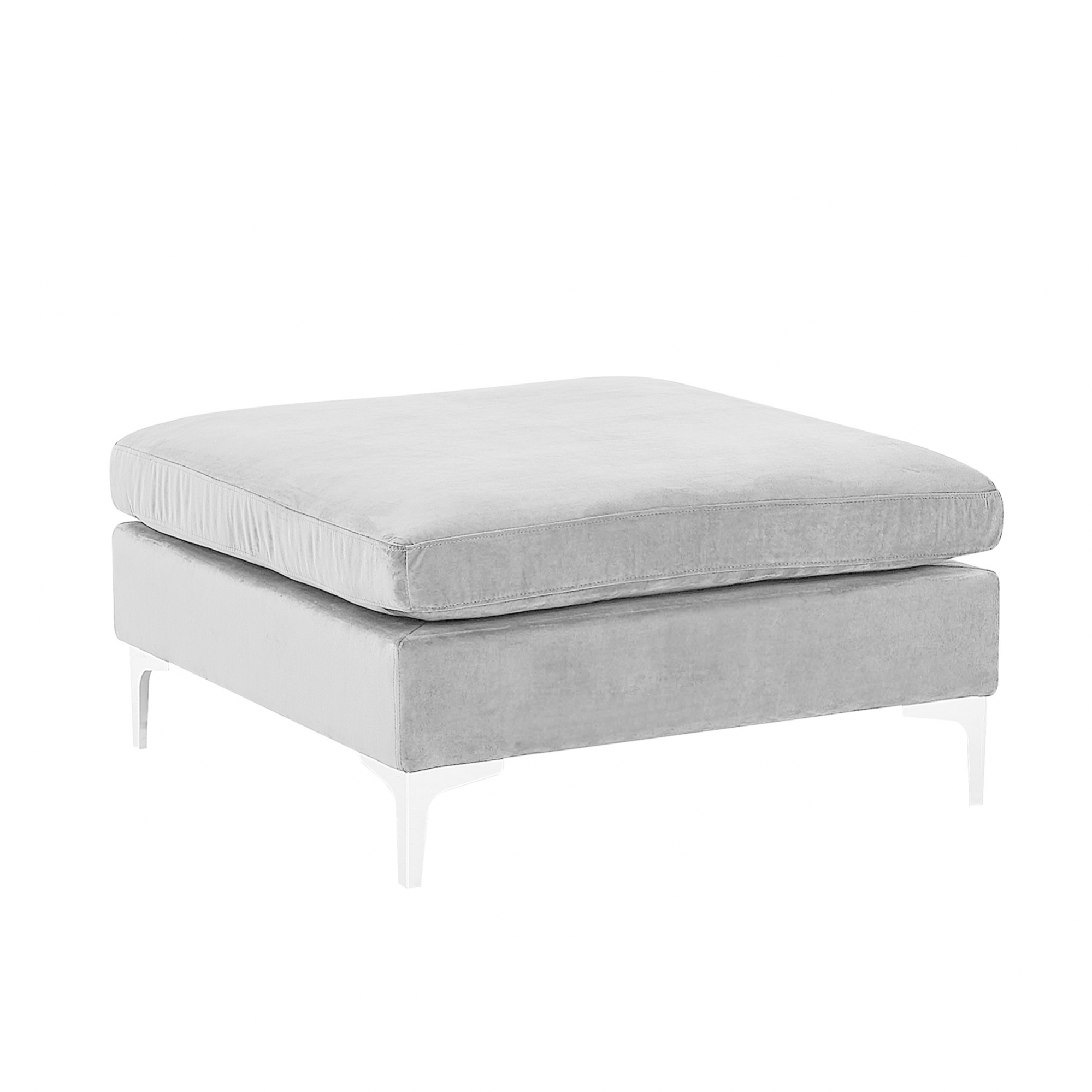 Beliani Pouf ottoman en velours gris EVJA Leroy Merlin