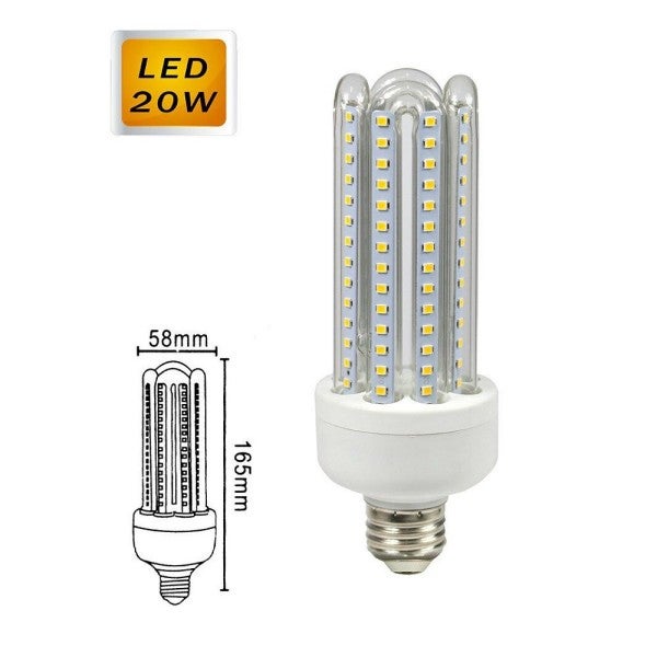 Trade Shop - Lampadina Led E27 20w Luce Bianca Fredda 6500k Calda 3000k Naturale  4000k 4u03t Bianco Caldo 