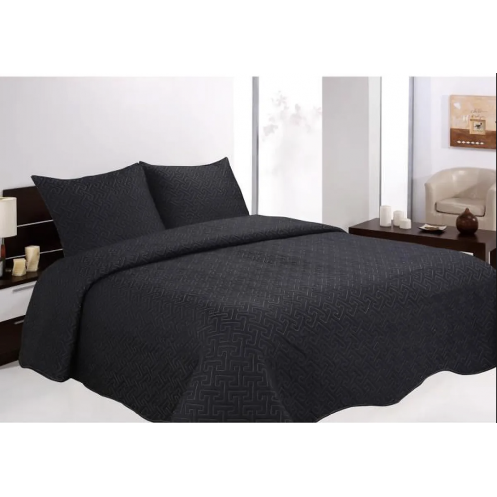 ZHPK - Couvre-lit 2 personnes en velours de Luxe - plaid - couverture -  literie - noir
