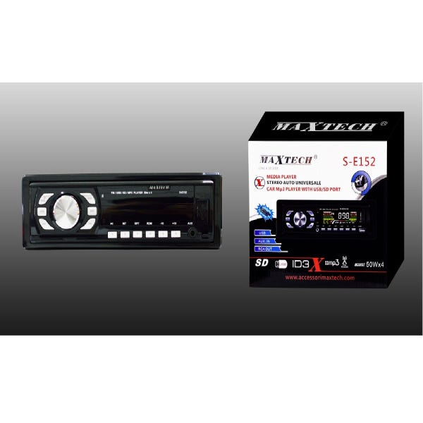 Trade Shop - Stereo Radio Per Auto Ingresso Sd Usb Autoradio Mp3 Aux Con  Frontalino 50w X 4