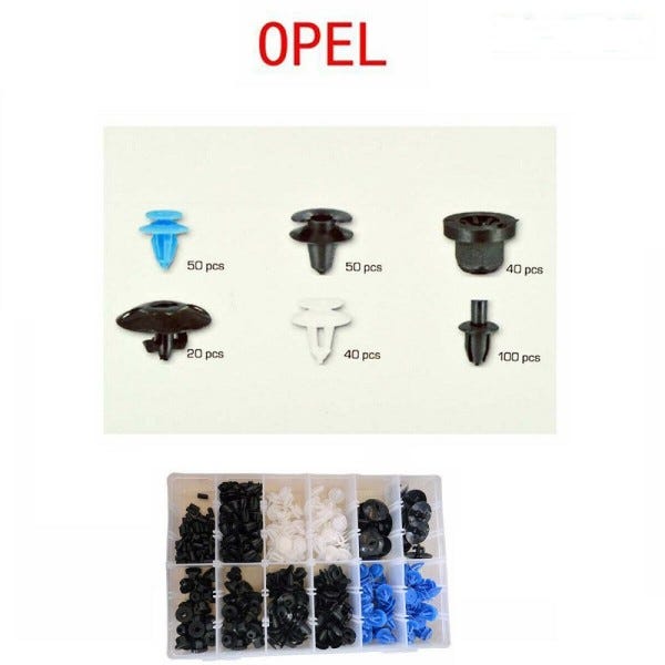 Trade Shop - Set Clip Di Fissaggio Per Auto Opel Confezione 300 Pezzi  Ricambi Plastica