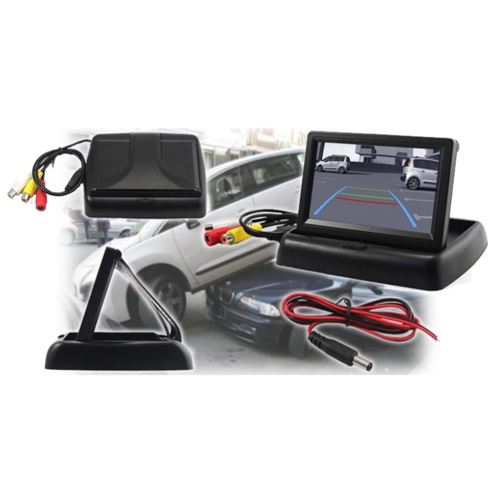 SUPAREE 4.3 1080P Kit Telecamera di Retromarcia Telecamera Posteriore Auto Retrocamera Auto con Display con Interruttore Accendisigari e Visione Notturna IP68 per furgone Camion Camper SUV