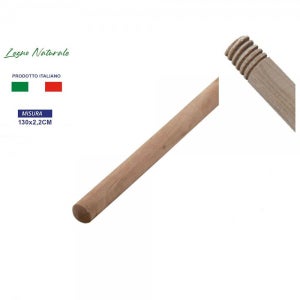 Bastone manico scopa legno verniciato con Filettatura 5pz