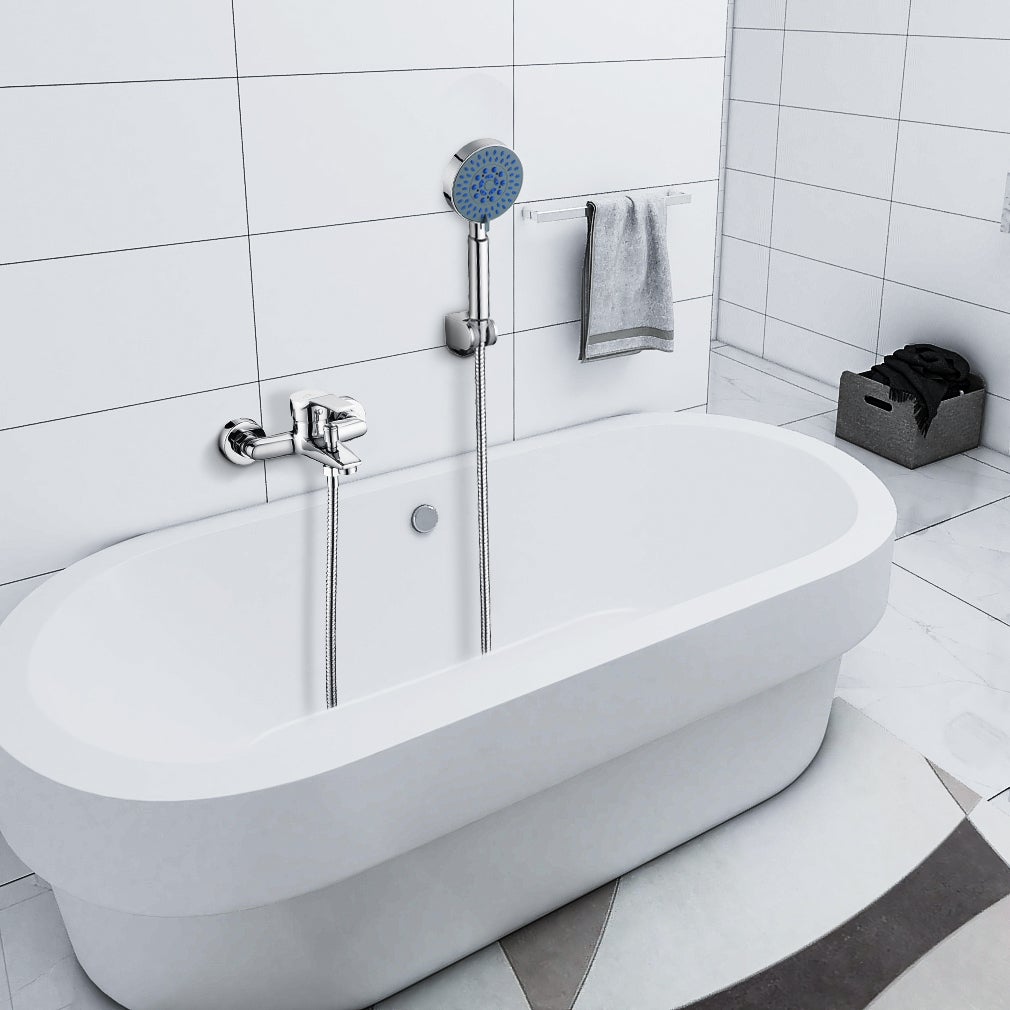 Robinet de baignoire avec pommeau à main (3 modes), mitigeur monocommande  chromé salle de bain et douche, avec support mural et tuyau de douche de  1,5-1,7 m extensible : : Bricolage