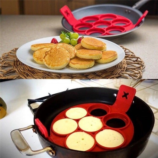 Trade Shop - Stampo In Silicone Per Pancakes Cucina Frittelle Antiaderente  Padella Omelette