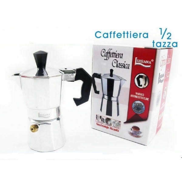 Trade Shop - Caffettiera Moka Macchinetta Caffè Espresso Napoletano Misura 1/2  Tazza