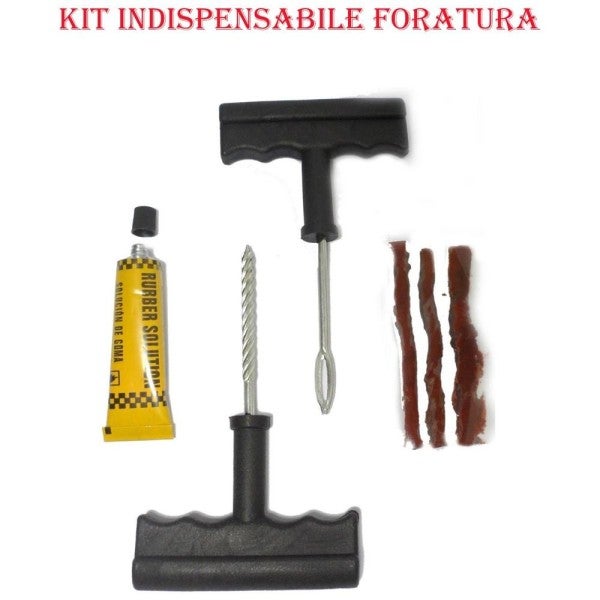 Trade Shop - Kit Riparazione Foratura Gomme Pneumatici Auto Moto Camper  Emergenza Gomme