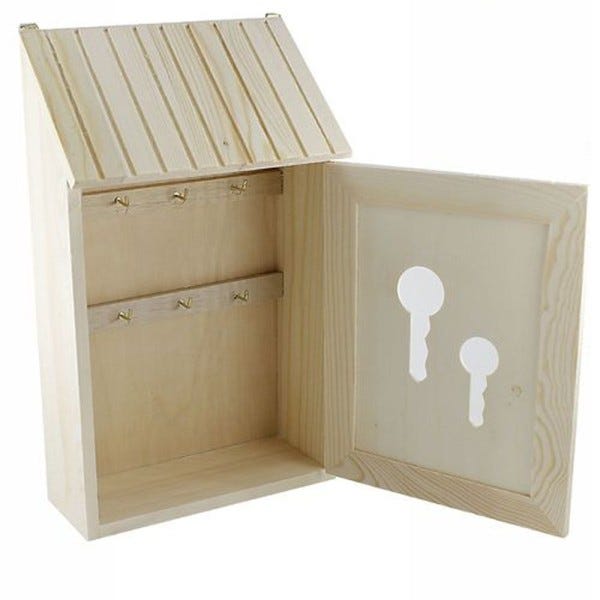 Trade Shop - Cassetta Porta Chiavi Postale Legno Portachiavi Appendichiavi  Key Box Decoupage