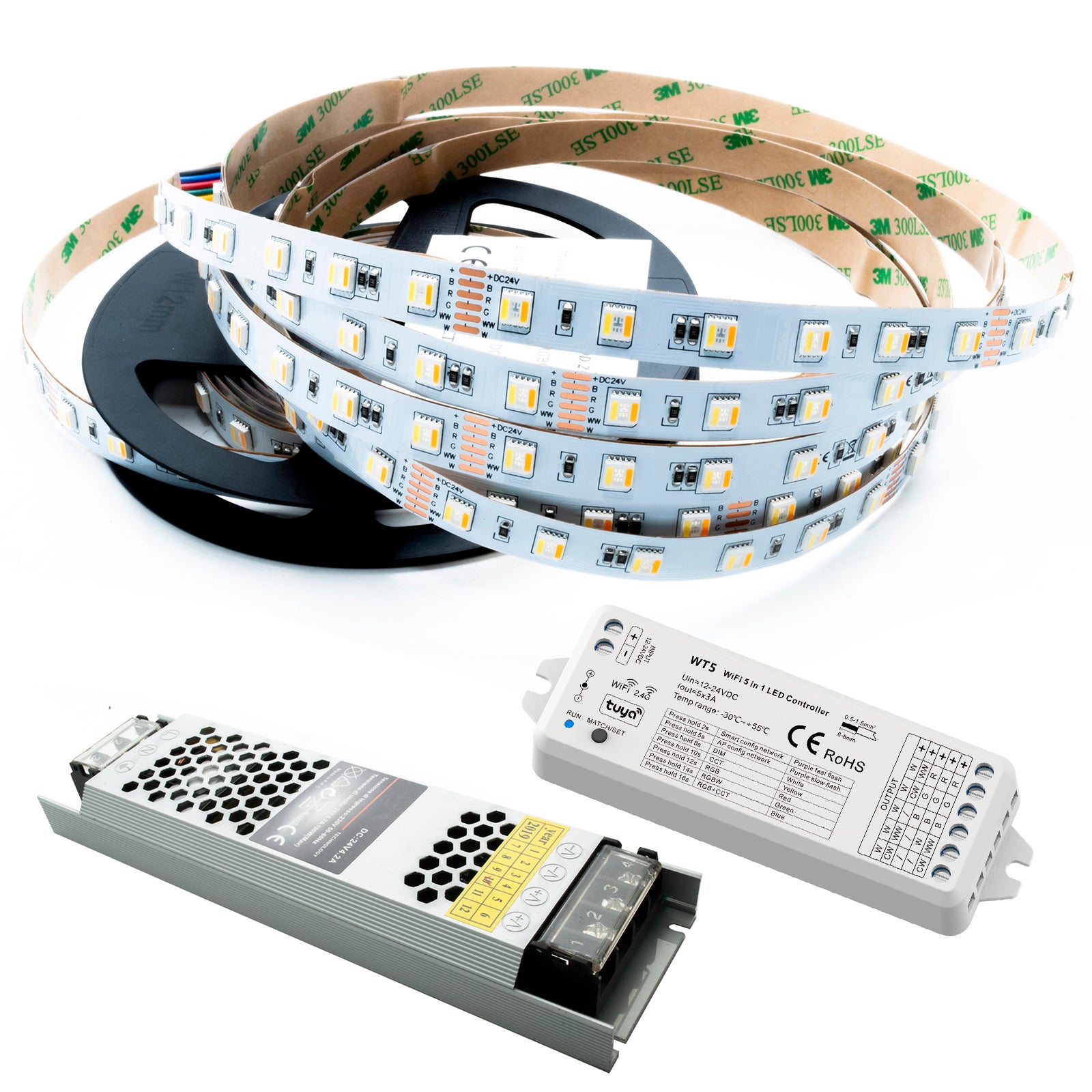 Kit ruban LED 5m, changements de blancs, 620 lumens/m Ledflexi INSPIRE