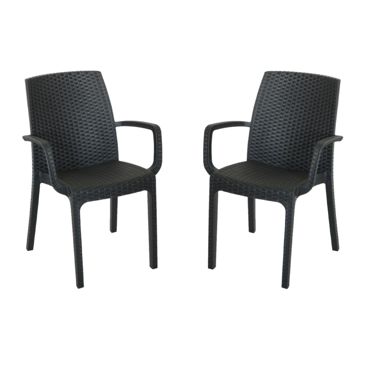Sedia poltrona indiana in simil rattan per esterno e interno set 2 ...