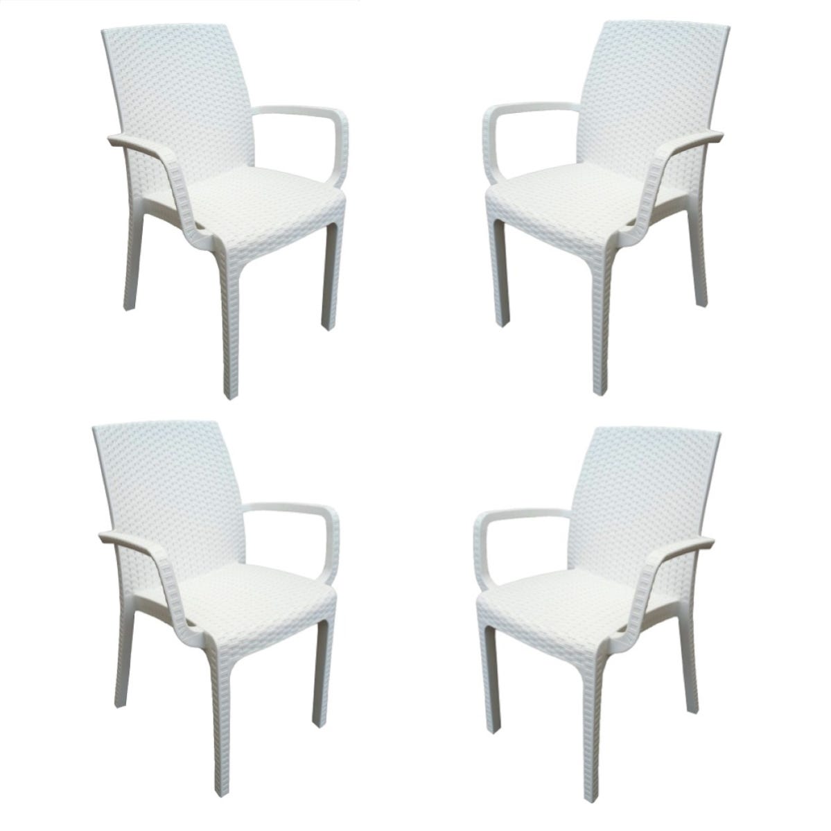 Silla Simil Rattan Apilable Reforzada Plastico Jardin / 6 Un Color Pack Silla Simil Rattan Apilable Reforzada Plastico Jardin / 6 Un Color Pack