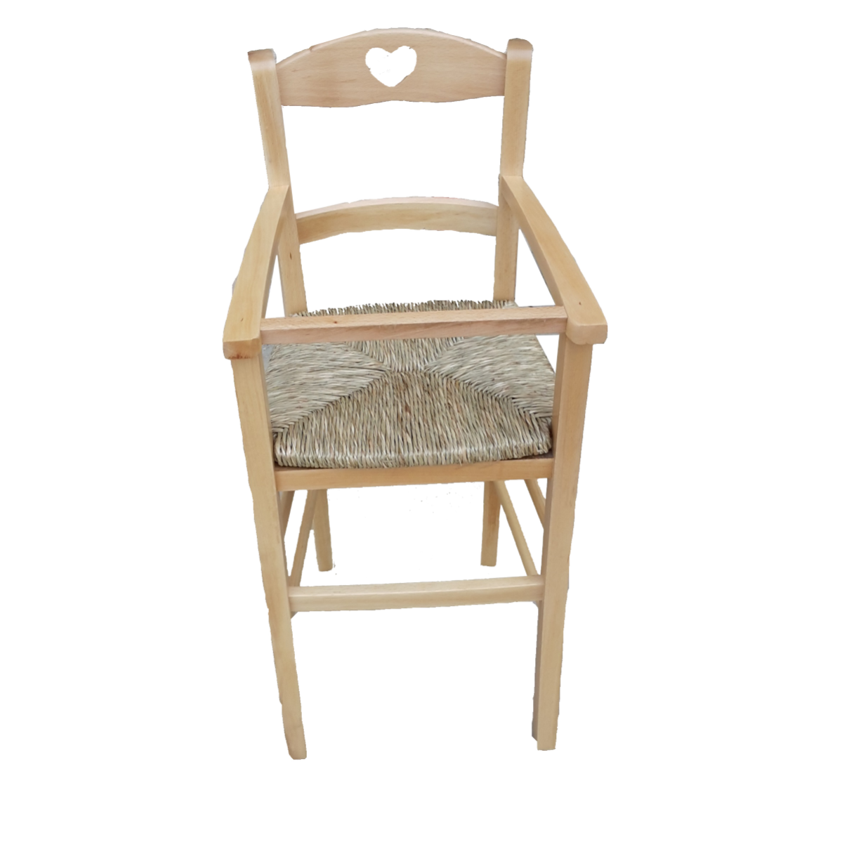Sediolone bimbo in legno noce e seduta paglia 708
