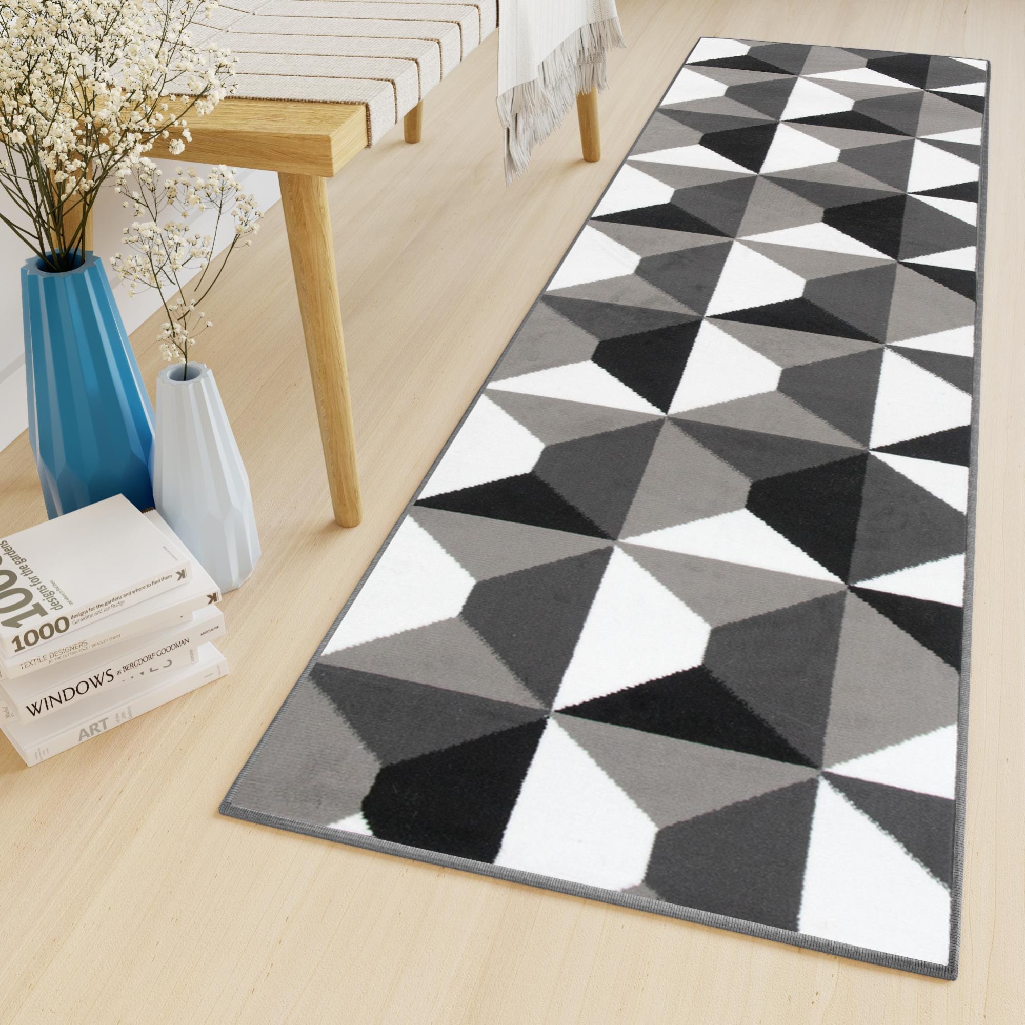 TAPISO Maya Tapis De Couloir Entr e Moderne Anthracite Blanc Mosa que tapiso-maya-tapis-de-couloir-entr-e-moderne-anthracite-blanc-mosa-que
