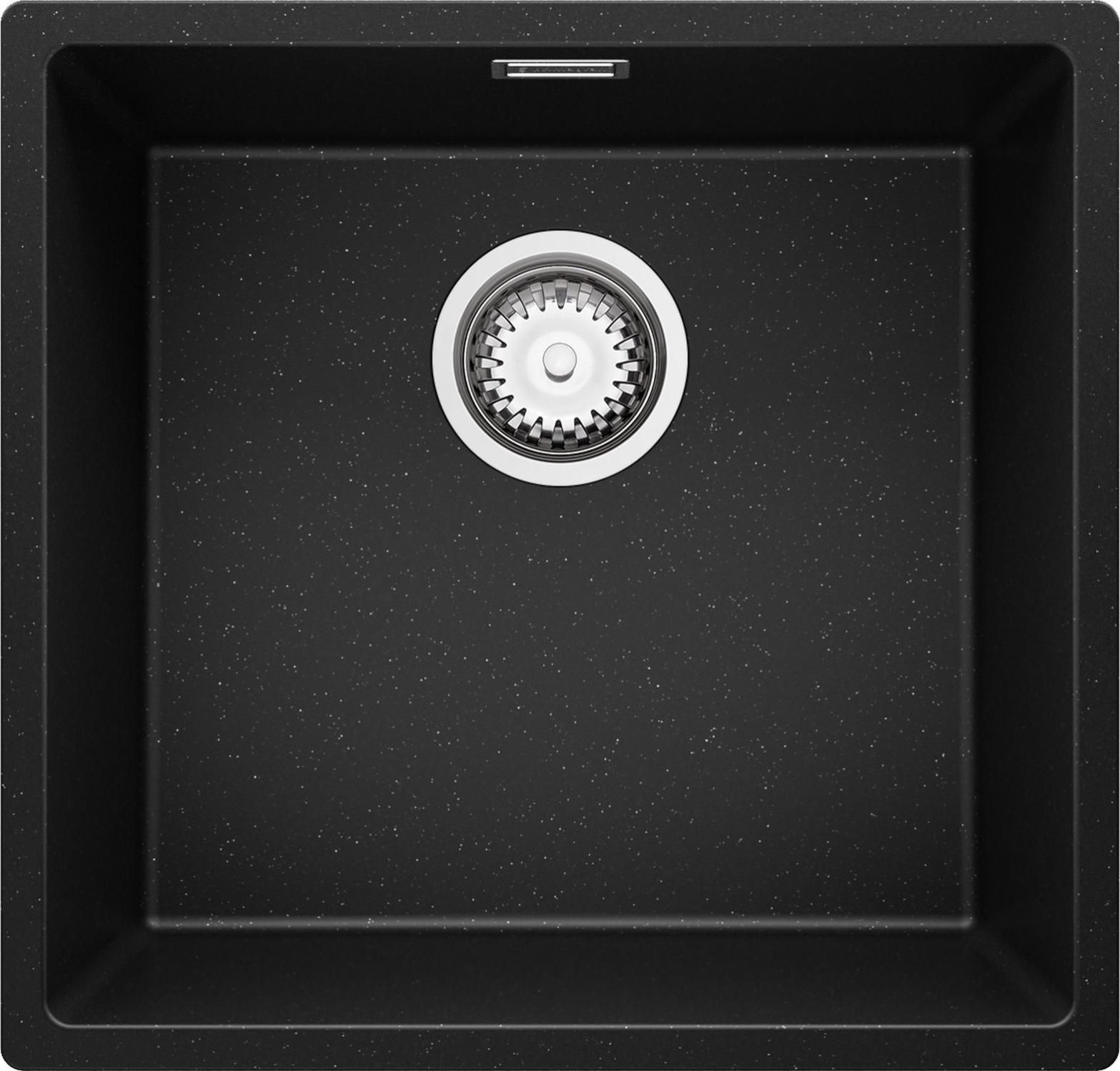 Lavello Sottotop 66 X 47 Cm, Lavandino Cucina In Granito 1 Vasca Sifone Classico Lavello Cucina Di Primagran Nero 87875818