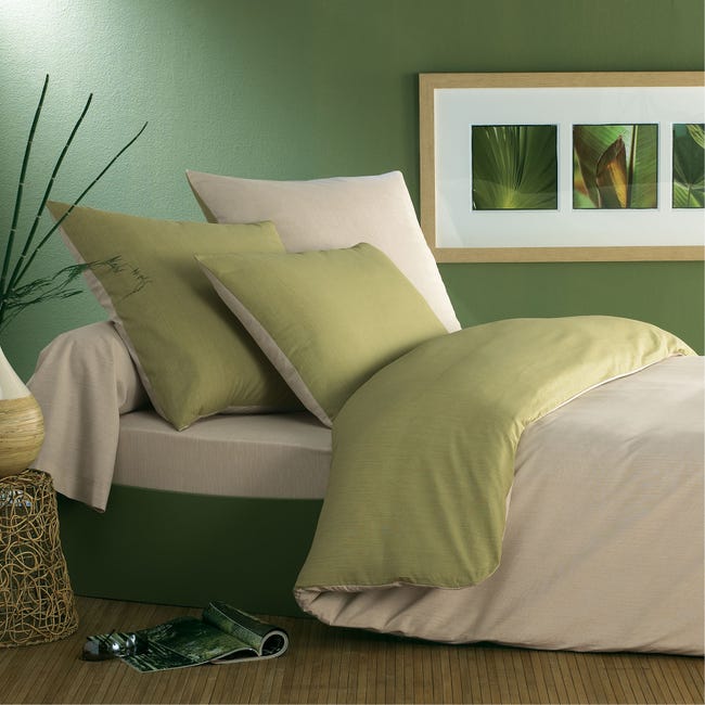 Housse de couette bicolore en bambou, Écorce | Leroy Merlin