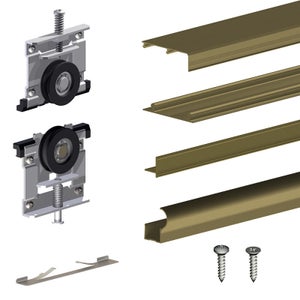 Kit rail pour portes de placard coulissantes 2m 40kg - VYNEX - Mr.Bricolage