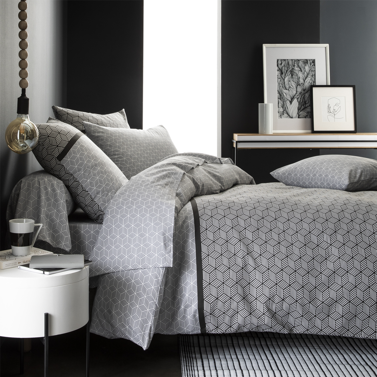 Housse de couette imprimée en bambou, Quentin Made in France | Leroy Merlin