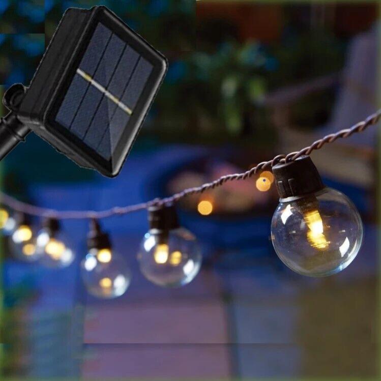 Catena di luci a led 20 lampadine per esterno da giardino energia