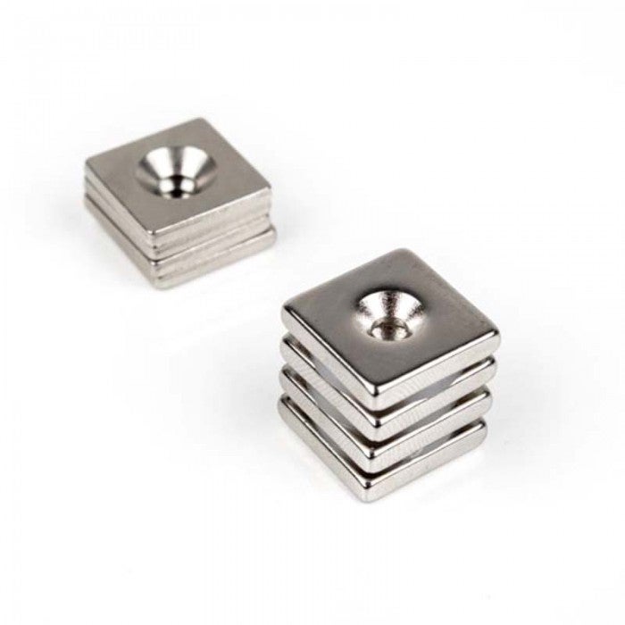 Kit magnétique à visser 6 Aimants 20x20x4mm et 6 contreparties en acier