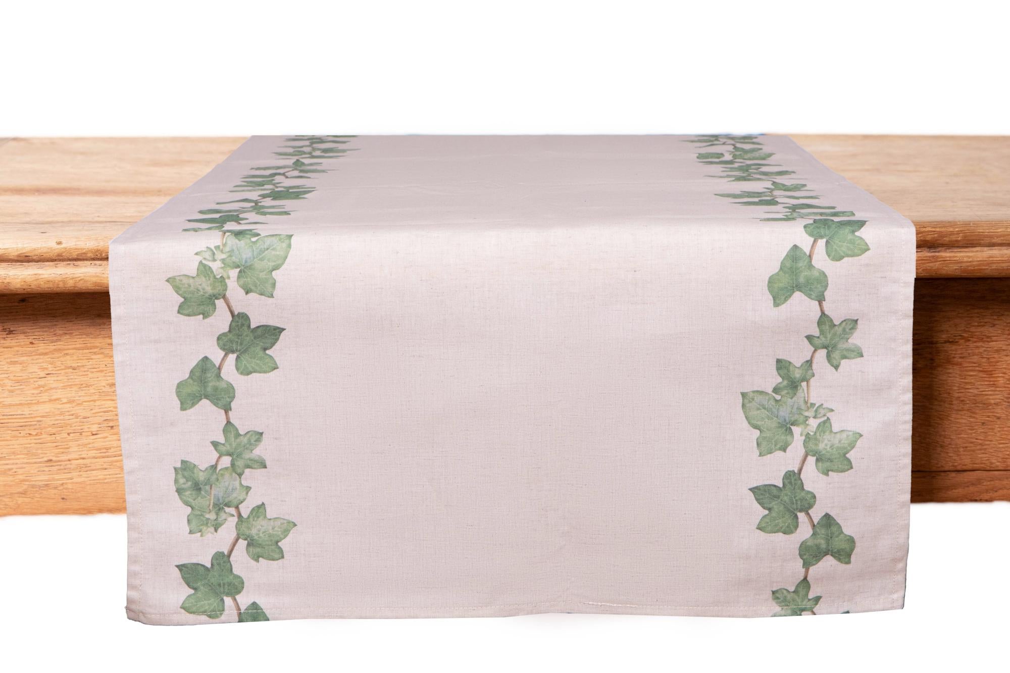 Camino De Mesa Floral Azul Primaveral | 183x33 Cm | Tela Beige Lavable | Decoración Moderna Para Cocina Y Sala