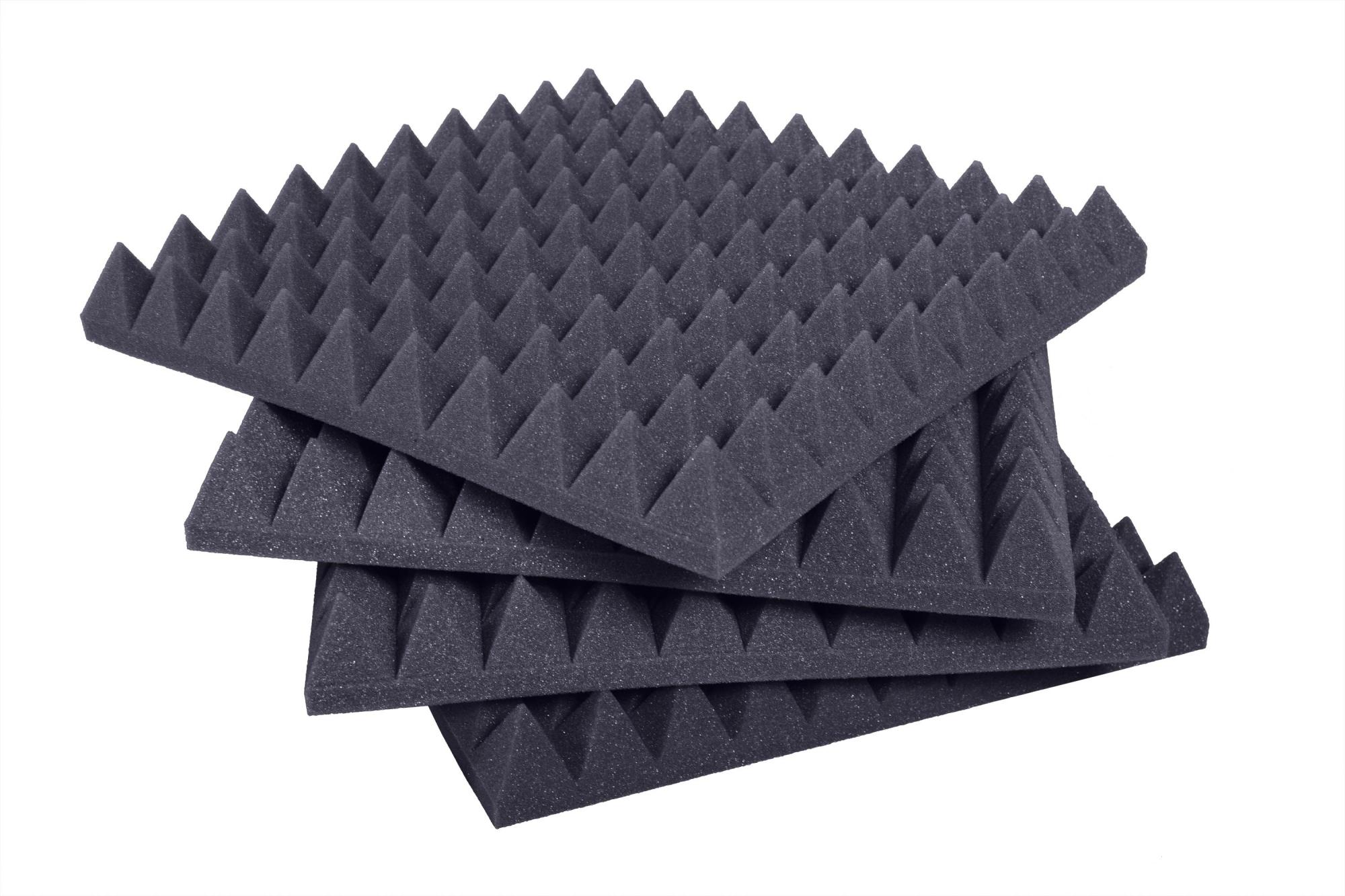 Assorbimento Rumore Pannelli Fonoassorbenti Piramidali 25x25x6cm - Pacco Da 16 (1m²) Per Studio Registrazione Pannelli Anallergici Made Italy - 9