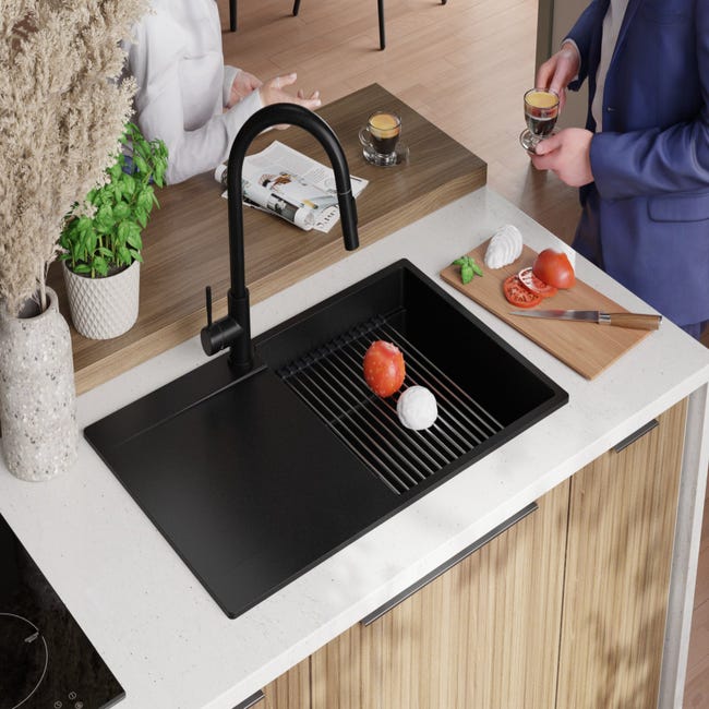 Cache-trou d'évier de cuisine en acier inoxydable de 5,1 cm - Noir mat :  : Outils et Bricolage