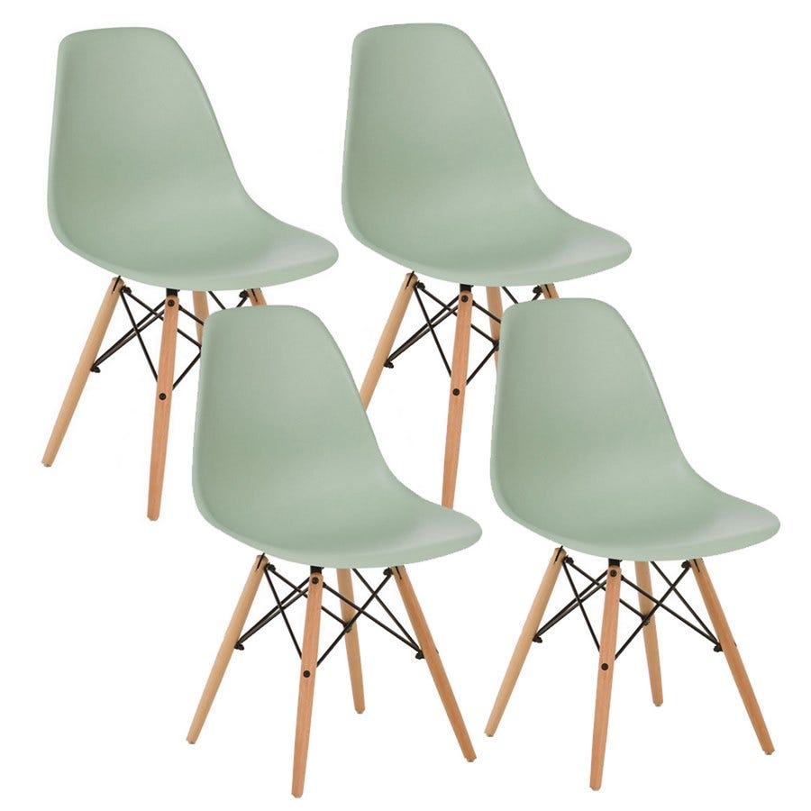 WeHome - Chaises de salle à manger Ester : lot de 4 chaises vertes