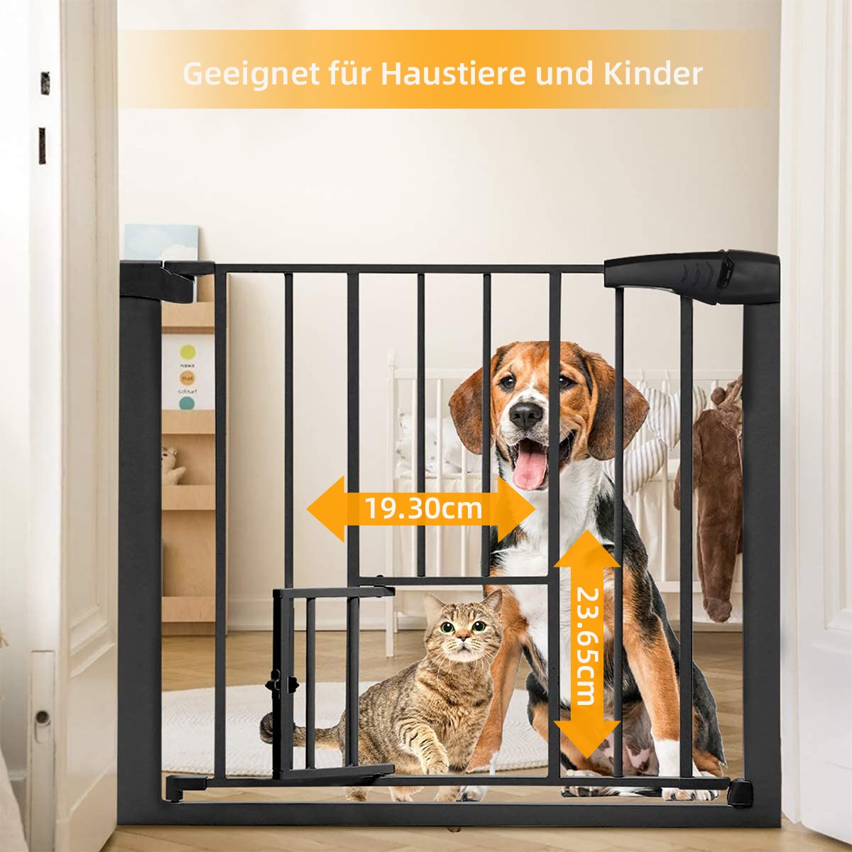 barrière pour animaux de compagnie barrière de protection pour chien noir 150 cm VA-Cerulean Grille de protection pour escalier extensible pour enfants et bébés grille de protection d'escalier 