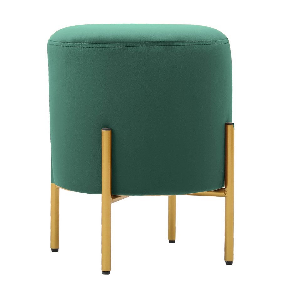 Pouf tessuto poggiapiedi in velluto. Pouf verde comodo da salotto