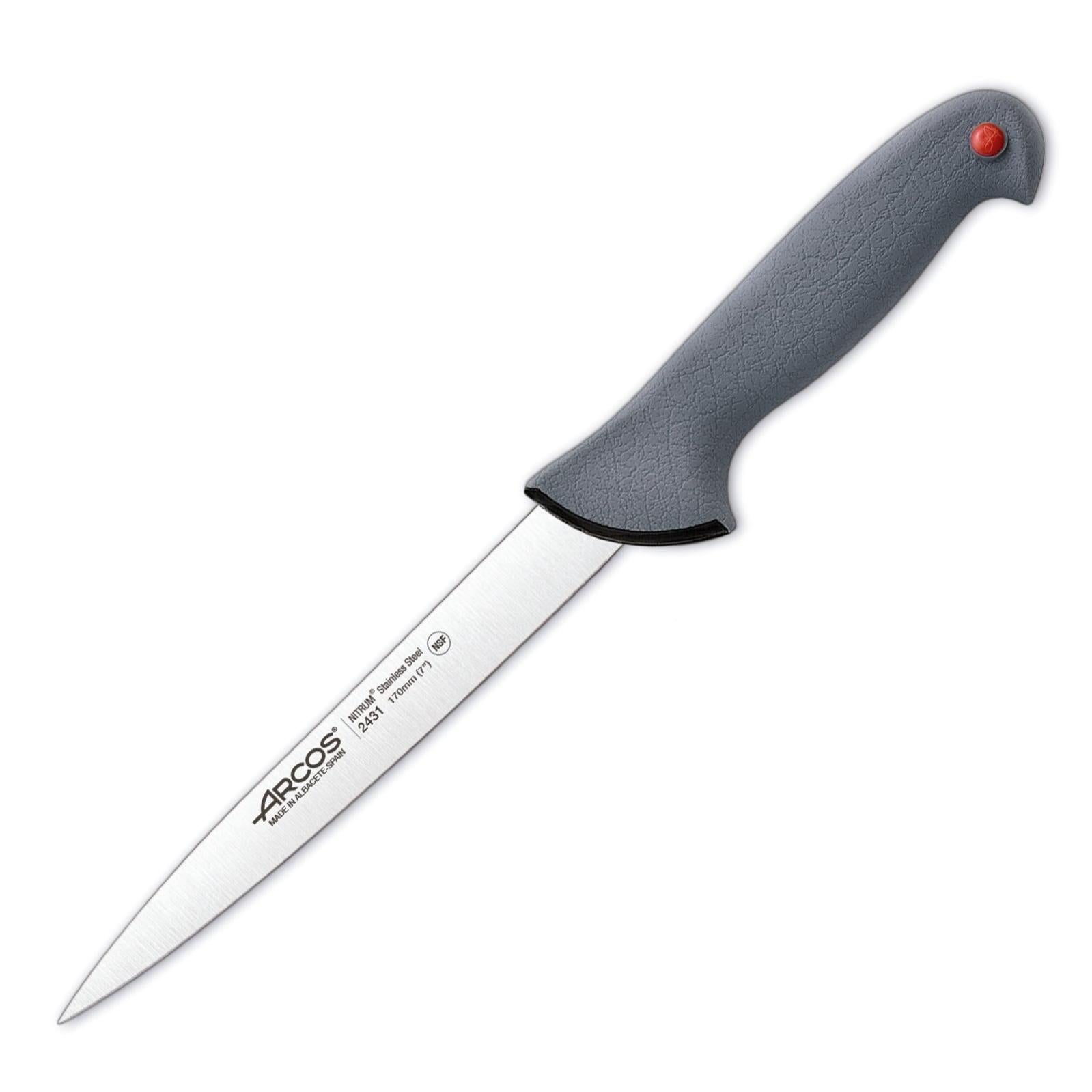 Coltello Per Sogliola E Pesce Arcos Serie Tango, Lama Acciaio Inox Nitrum 170 Mm, Manico Polipropilene Nero