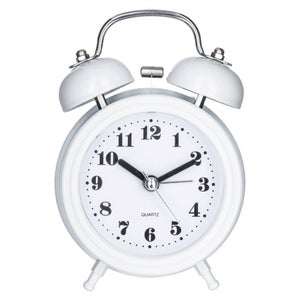 Fisura – Reloj despertador analógico amarillo y blanco sin tic-tac