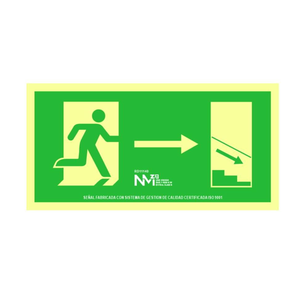 Cartel Pvc 30* 16 Flecha Escalera Puert.baja Dcha En Oferta Cartel Evacuación Escalera Abajo Derecha Pvc 0,7Mm Clase B 32X16Cm B11140 Normaluz 8422838032985 09017 Normaluz