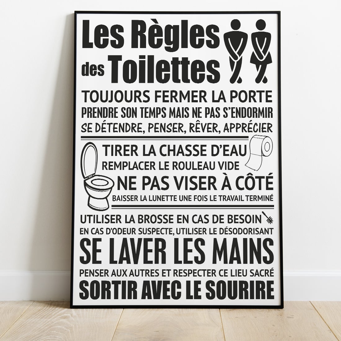 Affiche Toilette Humour Rouleau Vide