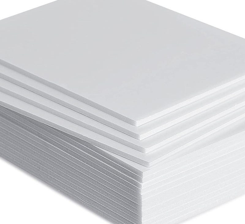 Set pannelli polistirolo isolanti 100x50 cm, 1 cm - 100x50 cm - 10 pezzi -  20 Kg/metro cubo