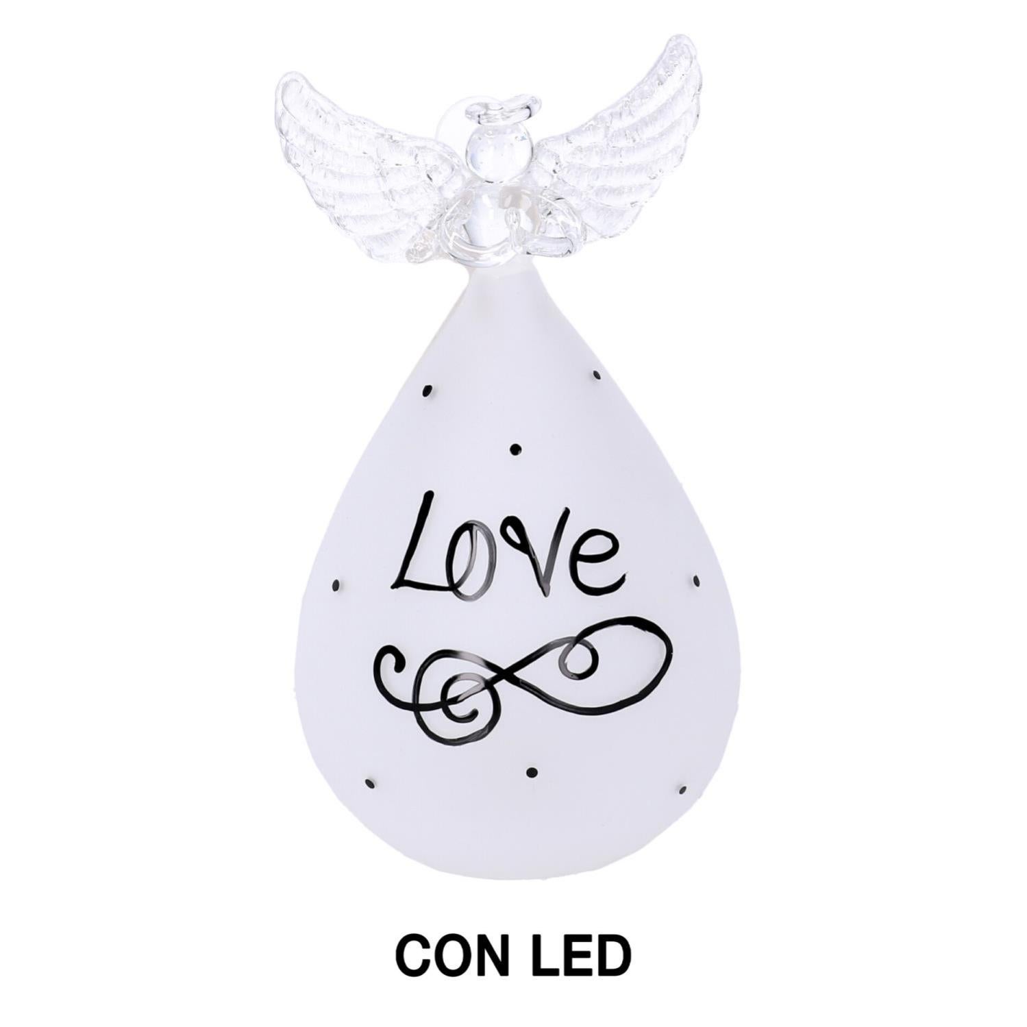Cuore In Vetro Con Scritta 'I Thank God For You' - Regalo Religioso E Decorazione - Altezza 9,5 Cm Con Base A Specchio